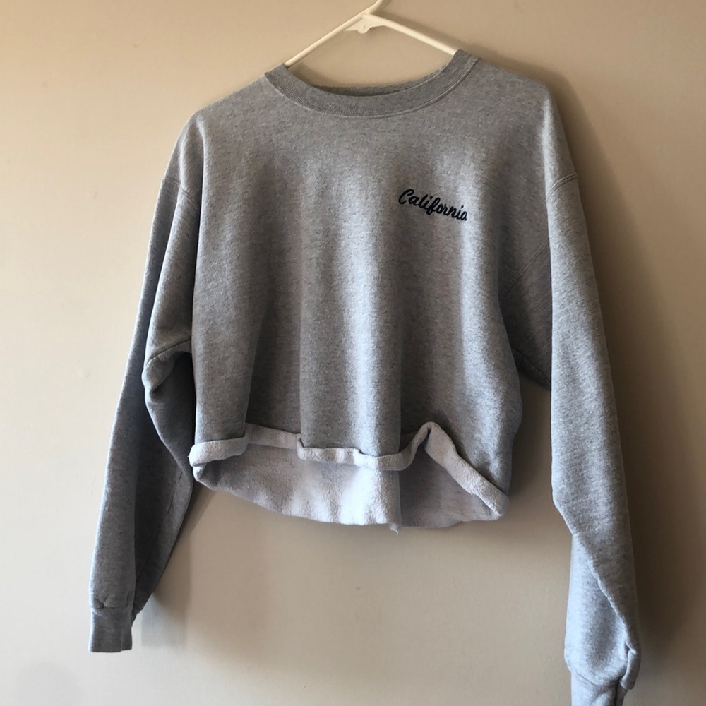 Gray cropped Brandy sweater